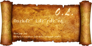 Oszkó Lóránt névjegykártya