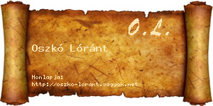Oszkó Lóránt névjegykártya