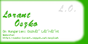 lorant oszko business card