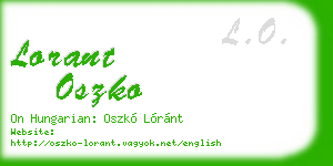 lorant oszko business card